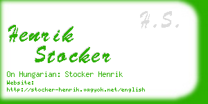 henrik stocker business card